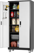 71 in H x 32 in W x 16 in D Garage Storage Cabinet with Wheels