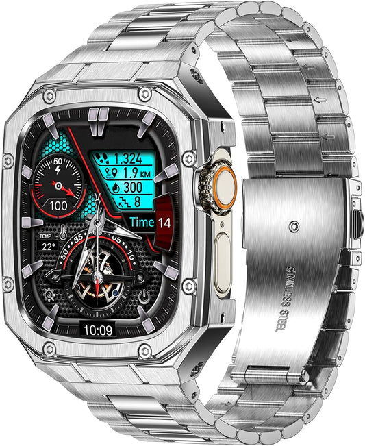 Stainless Steel Watch Band with Case for Apple Watch Ultra 49mm