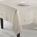 Toscana Poly Linen Blend Tablecloth 65in x 84in - Natural Hemstitch