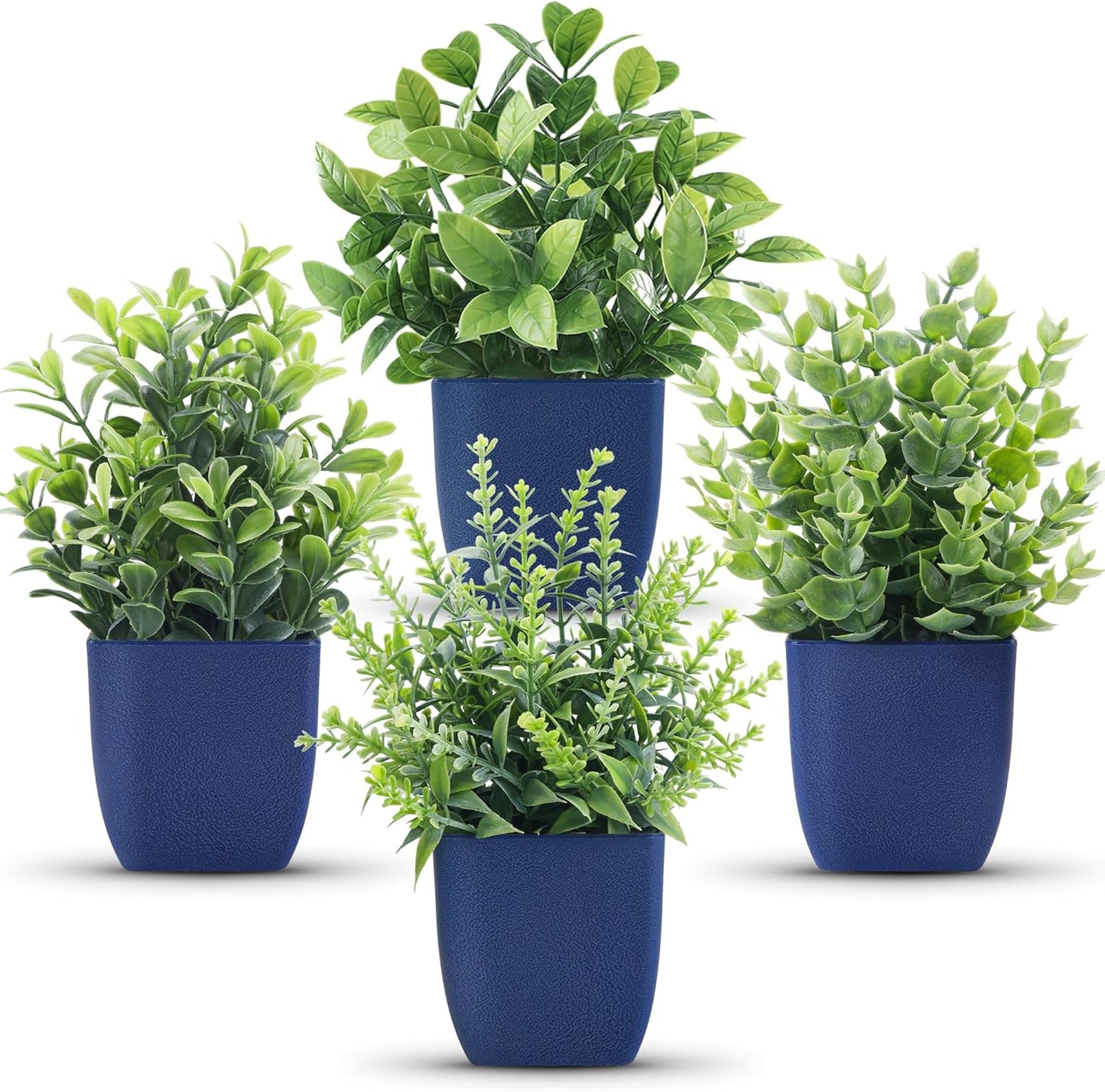 Der Rose Blue Fake Plants Set - Aesthetic Room Decor