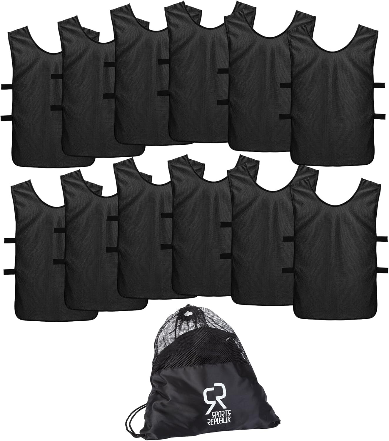 Pinnies Scrimmage Vests for Kids and Adults - 12-Pack Soccer Pennies