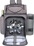 Picnic Basket Backpack for 2 Person with Large Insulated Cooler