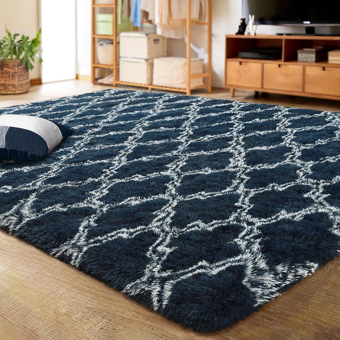 LOCHAS Luxury Shag Area Rug 5x8 Feet for Bedroom Living Room