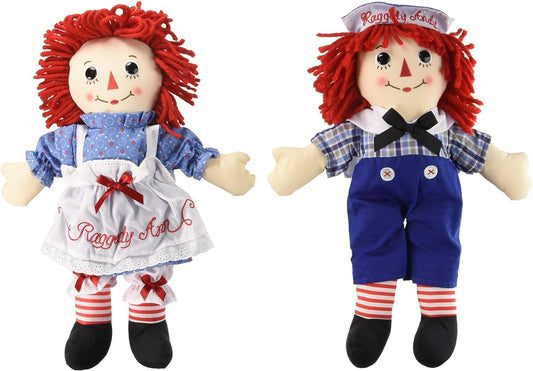 Bundle of 2 Large 16ft' Classic Raggedy Ann and Andy Dolls