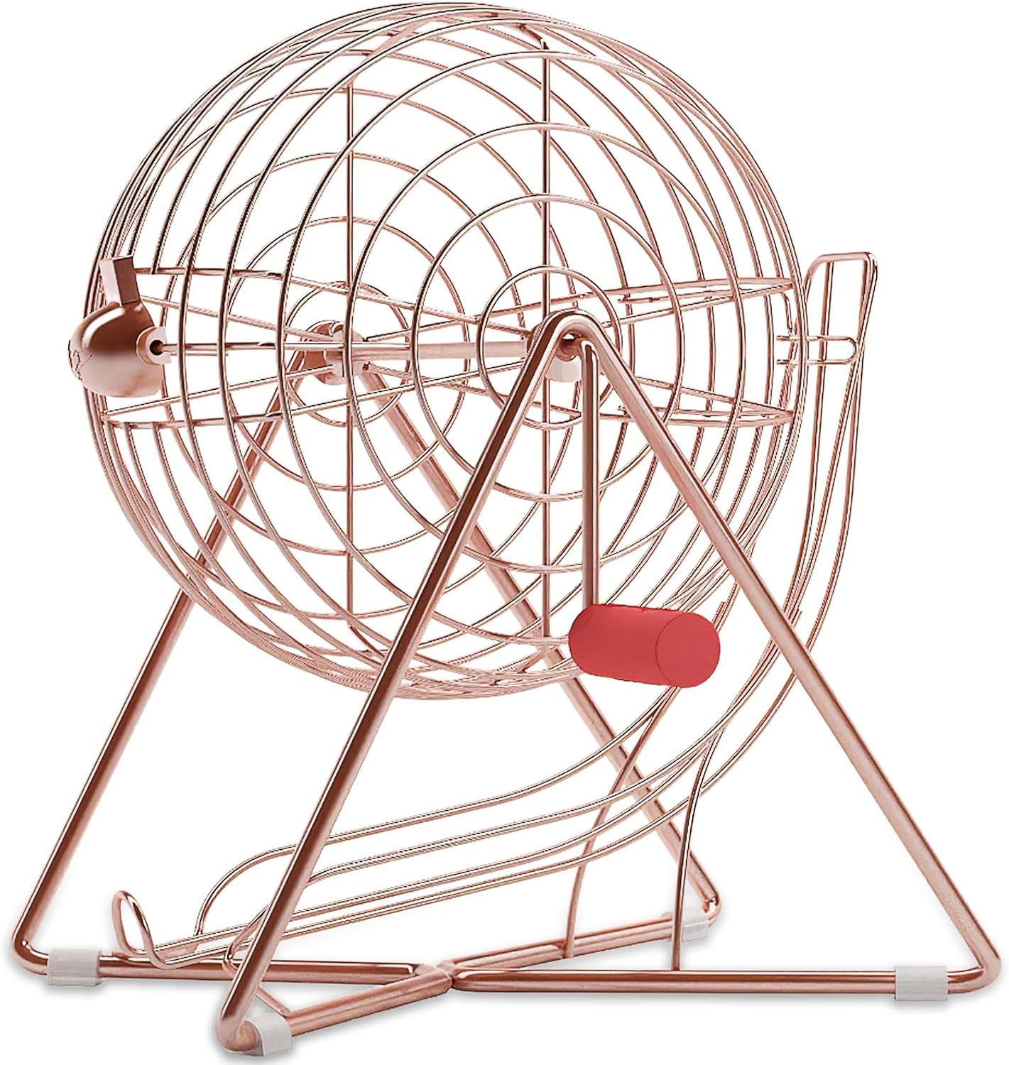 Professional Steel 11 Inch Tall Bingo Cage - Rose Gold Color