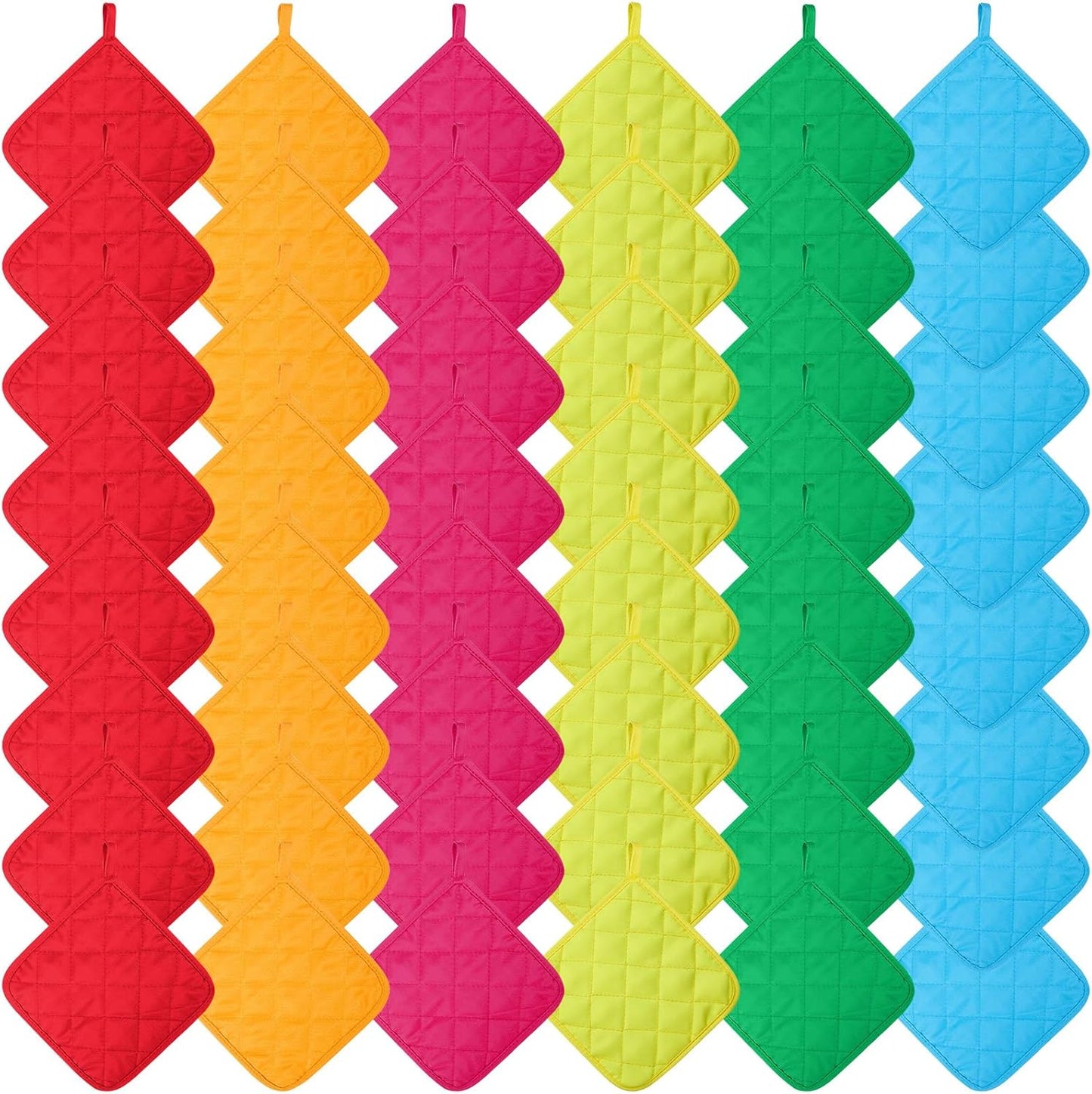 Bokon 48 Pcs Pot Holders for Kitchen, Heat Resistant Cotton Pads