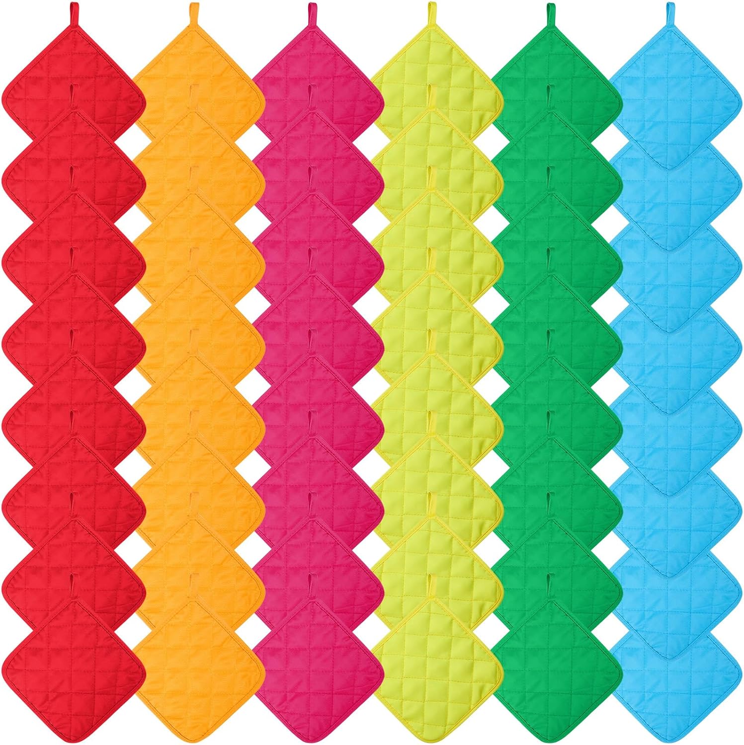 Bokon 48 Pcs Pot Holders for Kitchen, Heat Resistant Cotton Pads