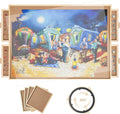 1500 Piece Rotating Puzzle Board with 4 Drawers - Portable Wooden