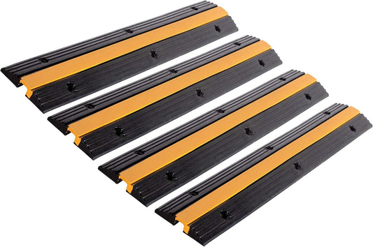 4 Pack Rubber Cable Ramp for Indoor Outdoor Use - 11000Lbs Capacity