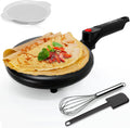 NutriChef Electric Crepe Maker | Nonstick 8-inch Cooktop | Cooks Roti, Tortillas, Pancakes | Auto Temp Control