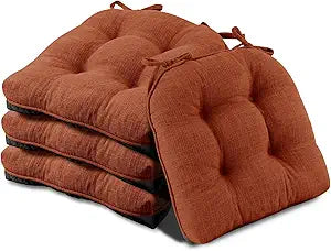 Memory Foam Chair Cushions for Dining Chairs - 4 Pack Tufted