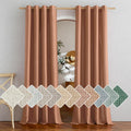 Caramel Linen Curtains 84 in - Semi-Sheer Flax Panels with Grommets