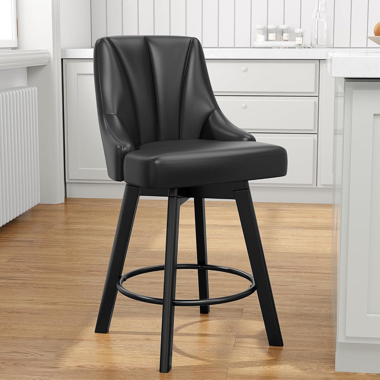 Swivel Bar Stools with Backs for Kitchen Island and Home Bar