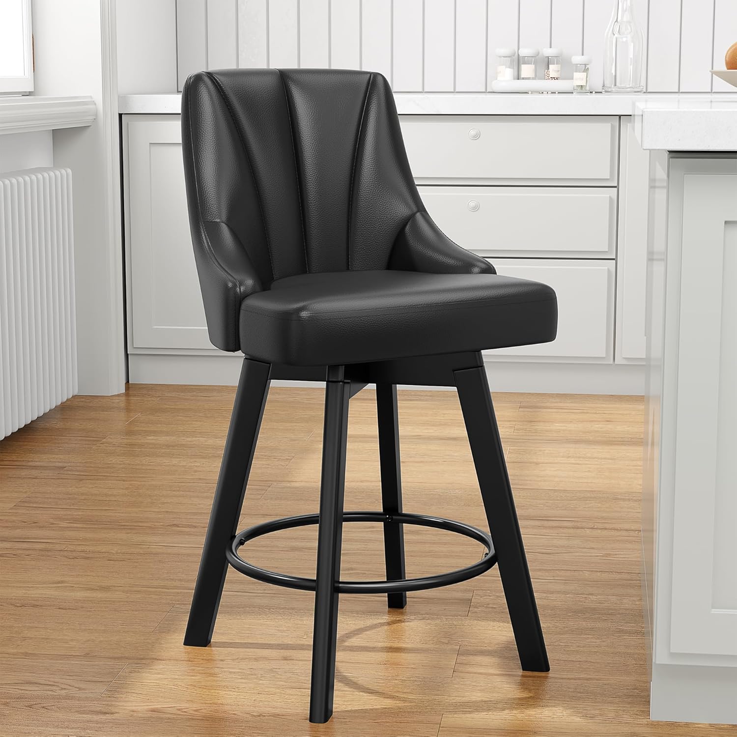 Swivel Bar Stools with Backs for Kitchen Island and Home Bar