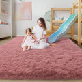 8x10 Large Area Rug Blush Pink Shag - Ultra Soft 1.7in Thick