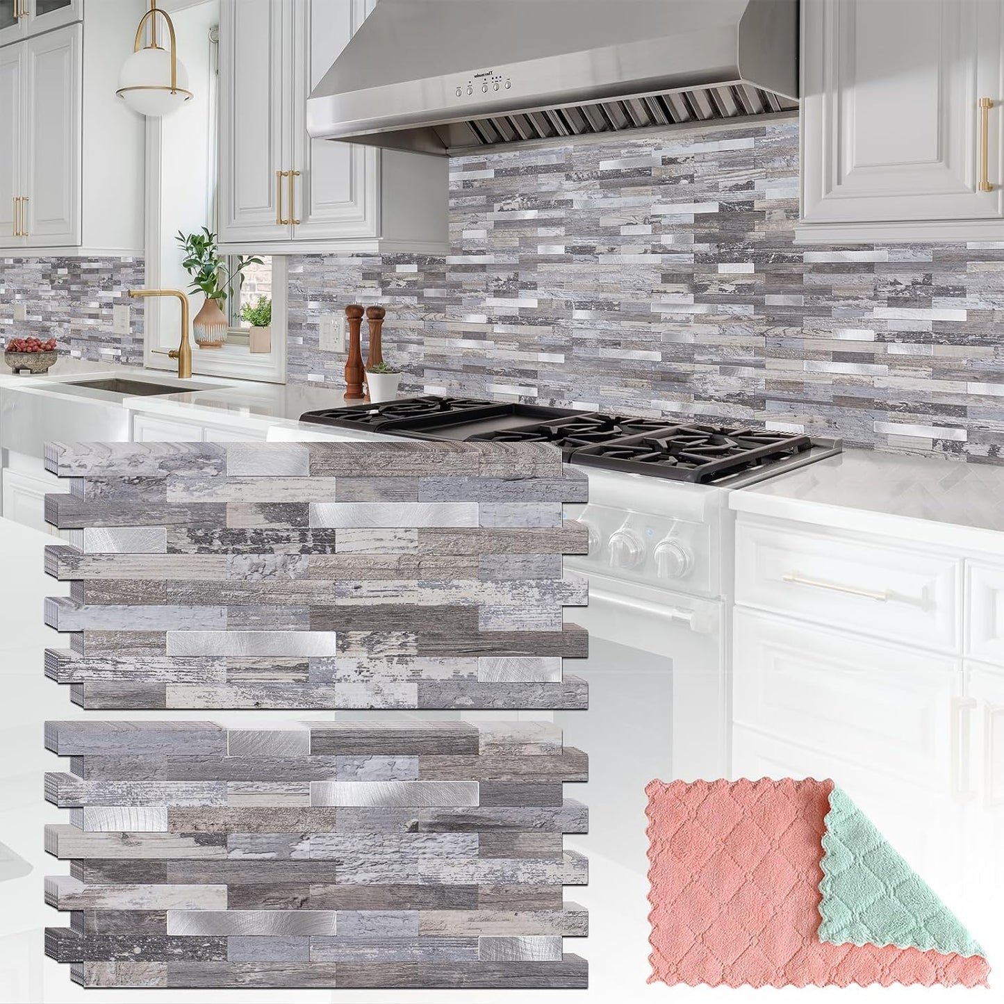 20 Sheets Peel and Stick Backsplash for Kitchen and RV Upgrade