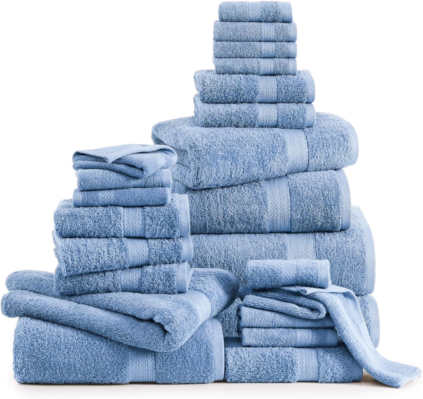 Lane Linen 24-Piece Cotton Towel Set - Soft, Absorbent & Quick Dry