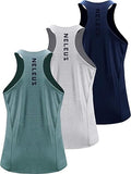 NELEUS Men's 3 Pack Running Tank Top Dry Fit Y-Back - Breathable Gym