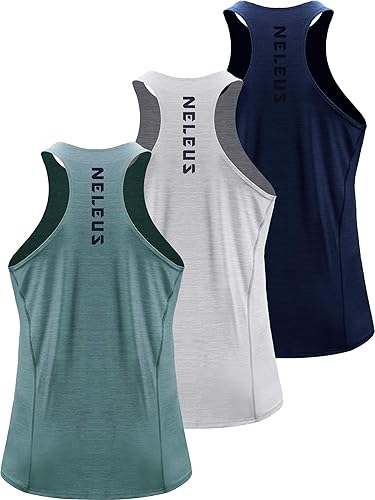 NELEUS Men's 3 Pack Running Tank Top for Ultimate Comfort