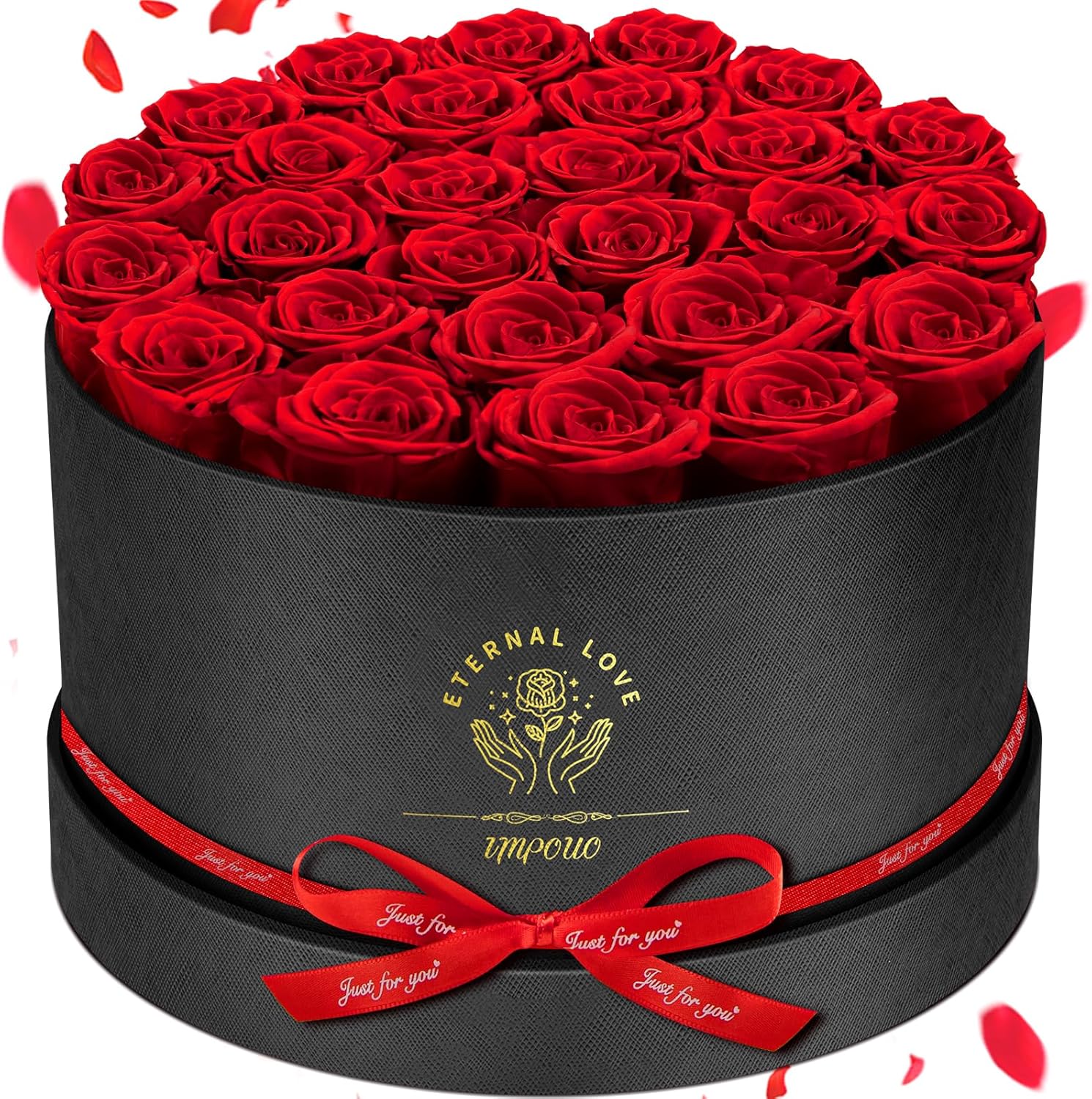 Forever Flowers 27 Roses in A Box Real Preserved Roses Gift