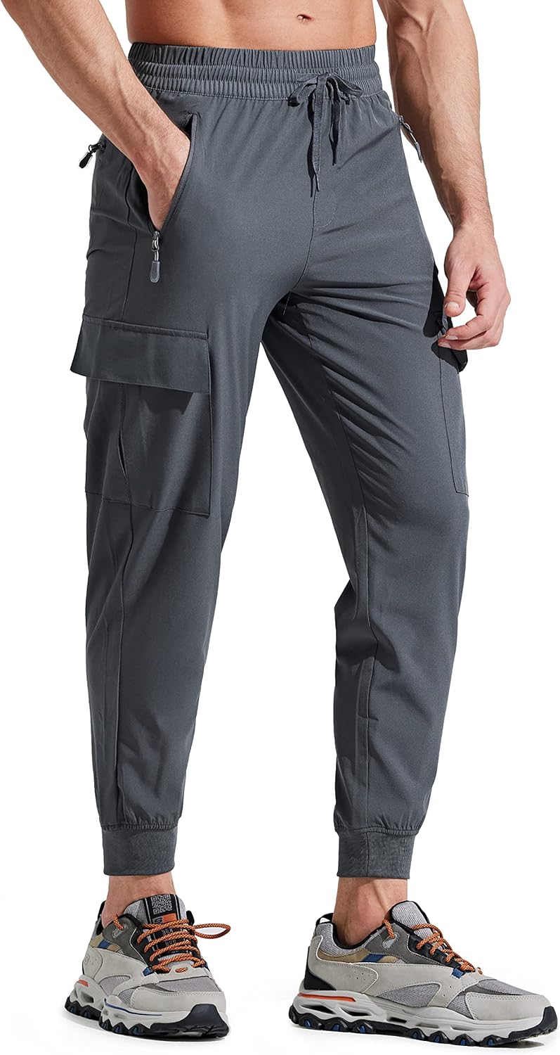 Libin Men's Lightweight Joggers Quick Dry Cargo Hiking Pants