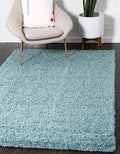 Unique Loom Solid Shag Area Rug 5 ft 1 in x 8 ft - Soft Light Slate