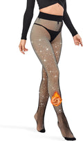 Fleece Lined Tights Women Sheer Fake Translucent Winter Thermal DESIGN