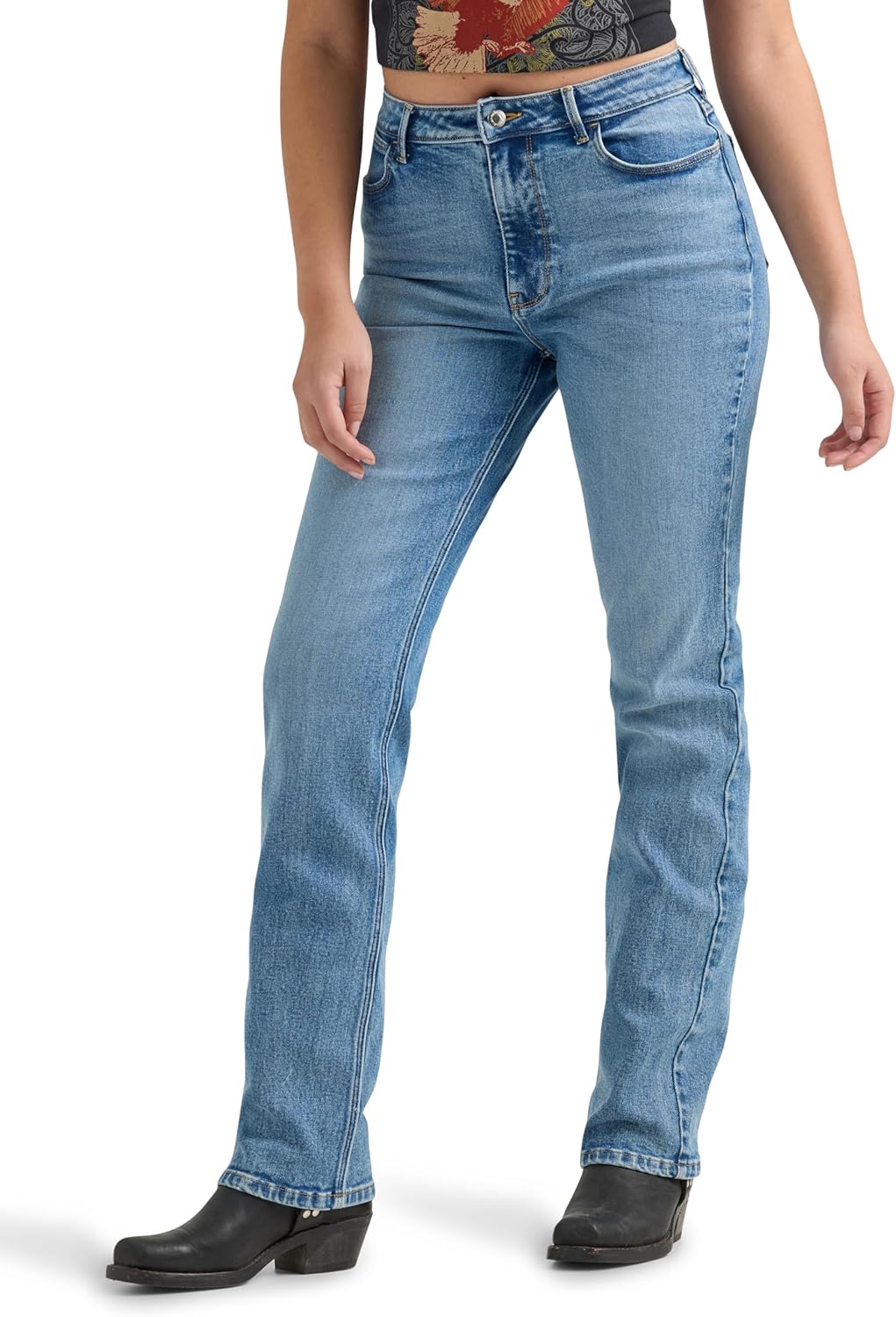 Wrangler Women's High Rise True Straight Fit Jean for Comfort