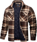 TACVASEN Men's Quilted Lined Flannel Shirt Jacket - Warm Everyday
