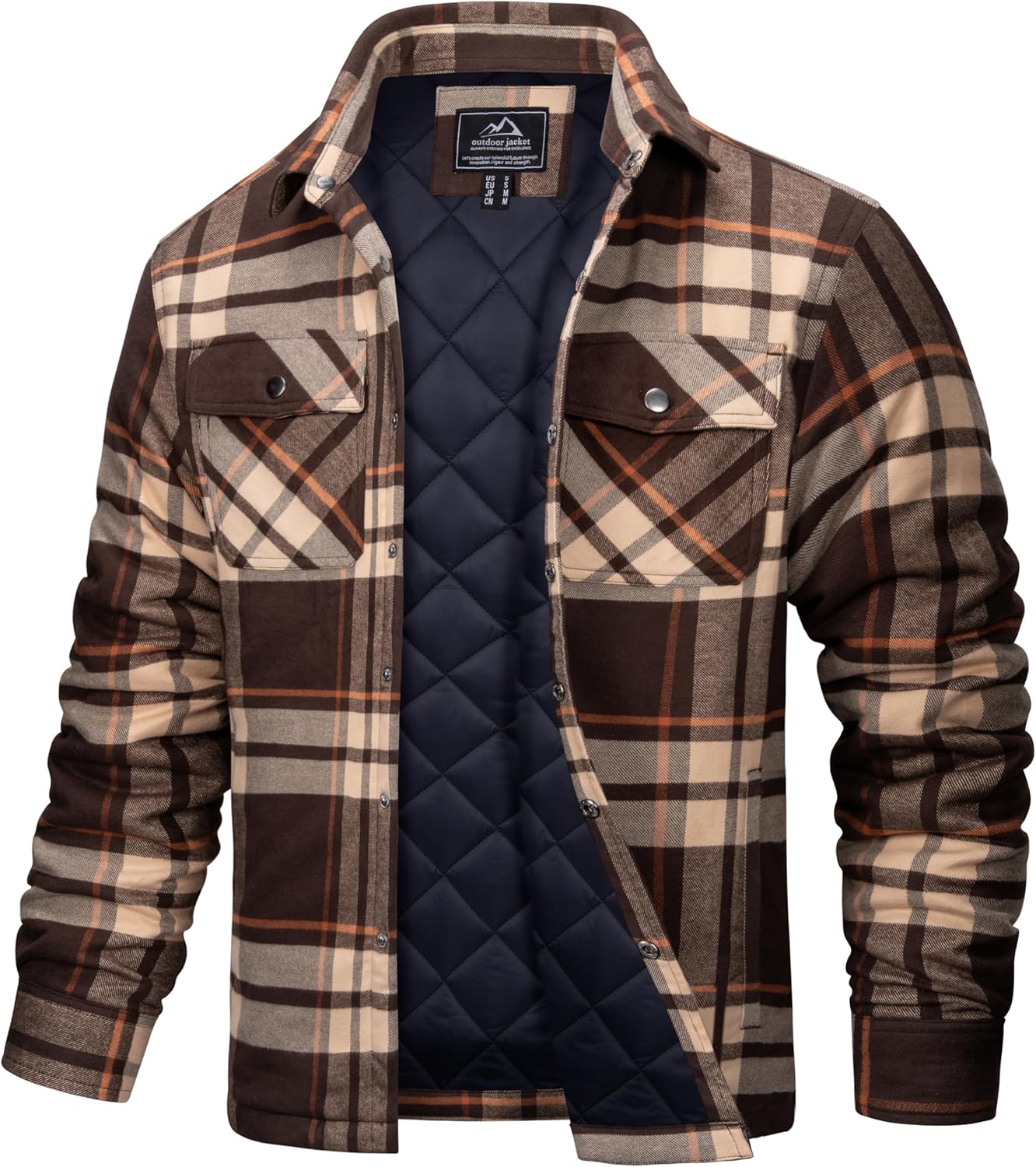 TACVASEN Men's Flannel Shirt Jacket for Winter Comfort and Style