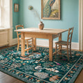 Dining Room Rugs for Under Table 6x9 Area Rug - Washable Floral