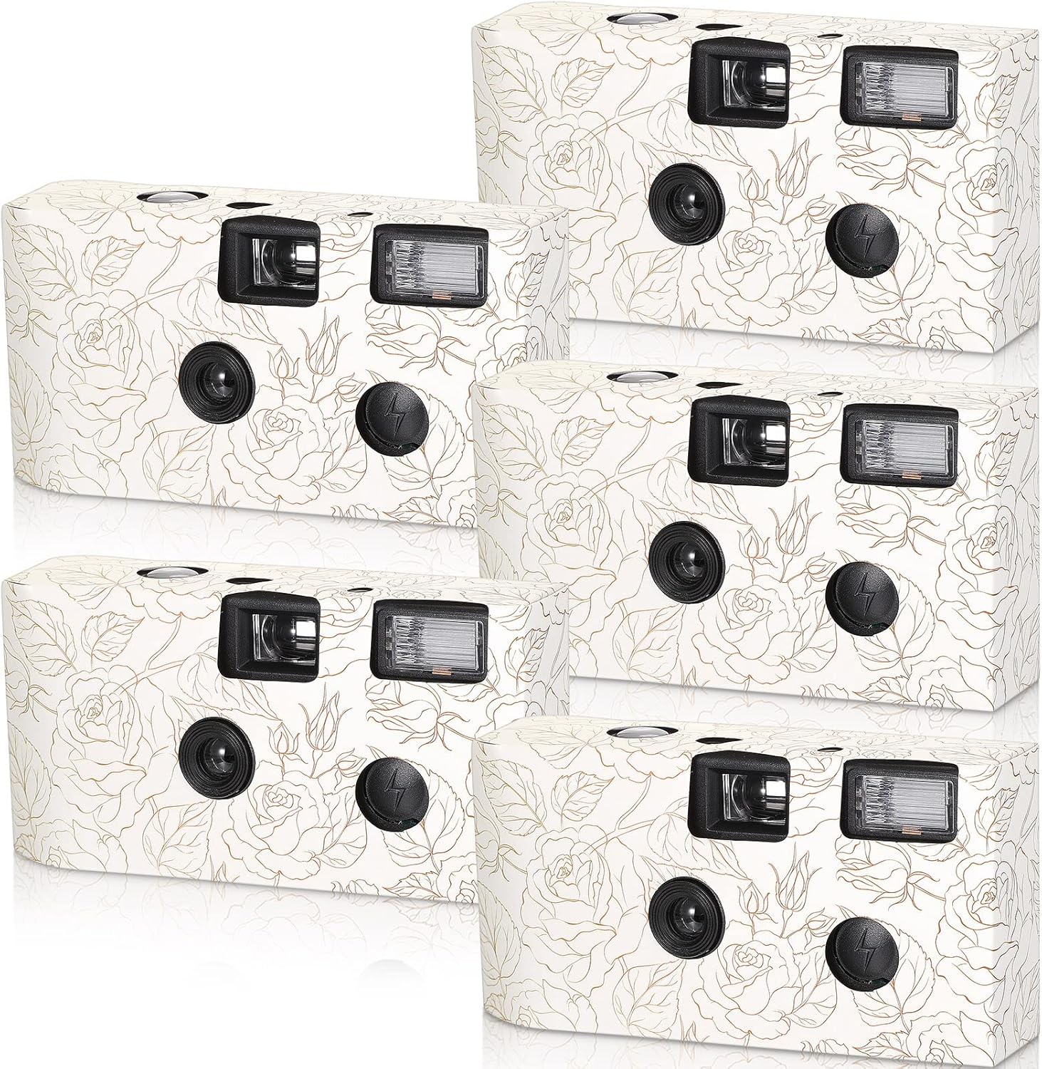 Capturing Memories: 5 Pcs Rose Disposable Cameras