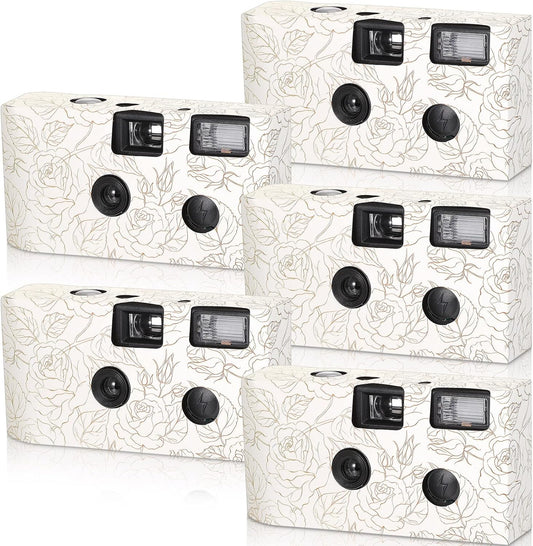 Capturing Memories: 5 Pcs Rose Disposable Cameras