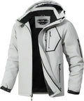 Men's Waterproof Ski Jacket - Warm Hooded Snow Coat