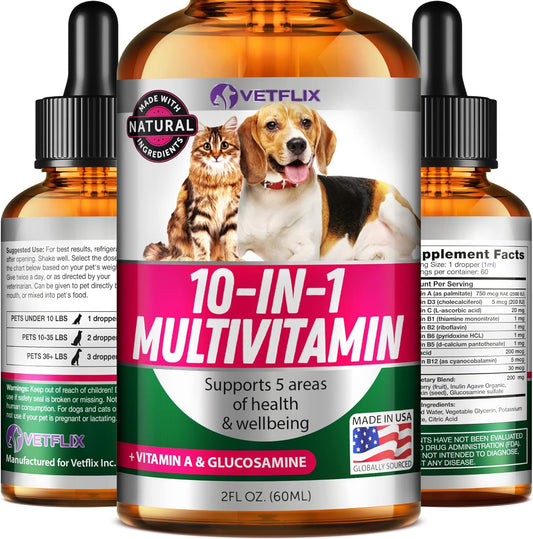 10-in-1 Pet Vitamins for Dogs & Cats - Joint & Immune Support