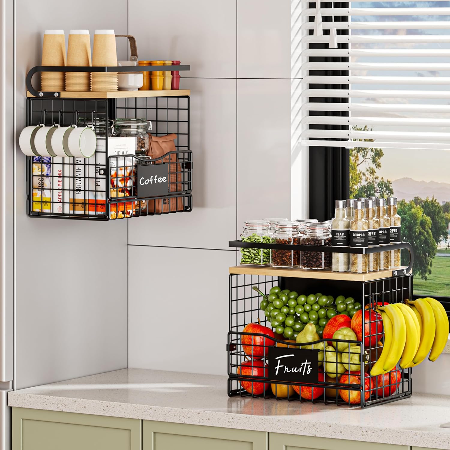 Magnetic Shelf for Fridge - Kitchen Storage Basket Organizer