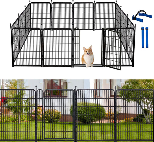 32 in Dog Fence Outdoor for Yard with 21 in Wide Gate Design