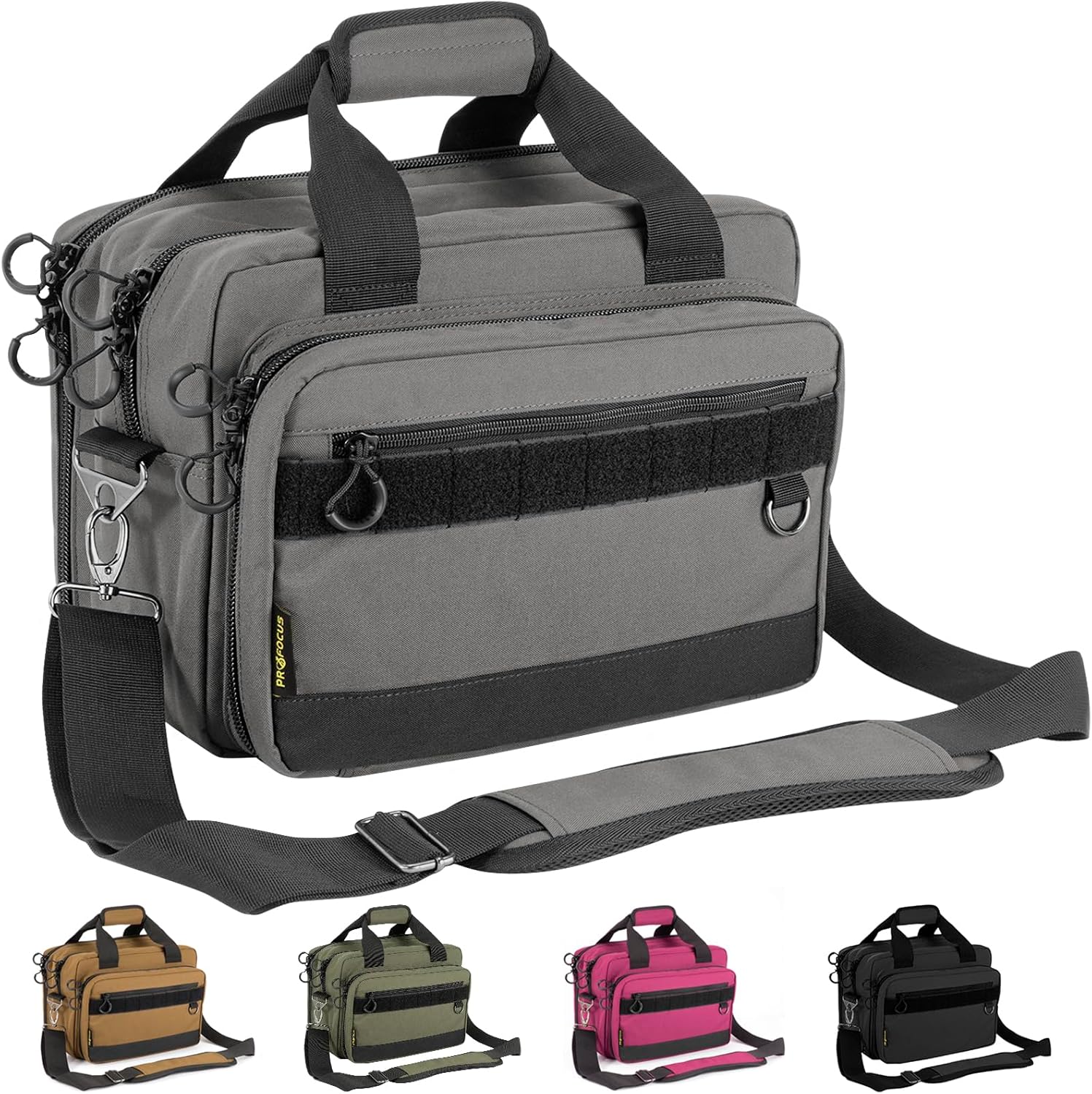 Durable Range Bag for Handguns and Ammo with Lockable Zippers