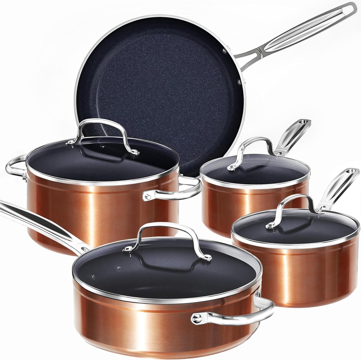 Nuwave 9pc Cookware Set with Healthy Duralon Blue Ceramic Coating