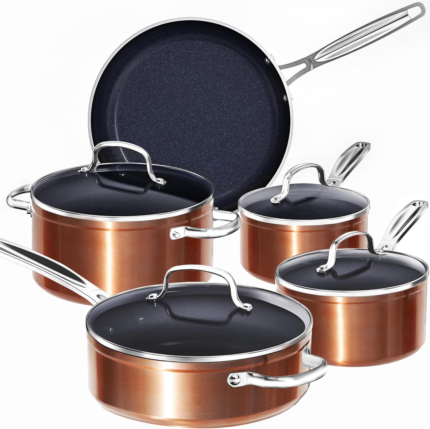 Nuwave 9pc Cookware Set with Healthy Duralon Blue Ceramic Coating