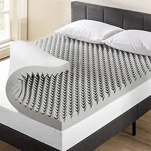 Mellow 4 Inch Egg Crate Memory Foam Mattress Topper for Comfort