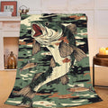 Bass Fish Blanket Fishing Fleece Throw Blanket - Super Soft Cozy Throw