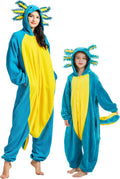 Axolotl Onesie Pajamas Unisex Animal One Piece Costume - Cozy Warmwear