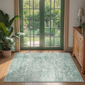 Green 3x5 Entryway Rug - Machine Washable Vintage Floral Accent