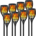 Solar Torch With Flickering Flame Outdoor Garden Lights - Realistic