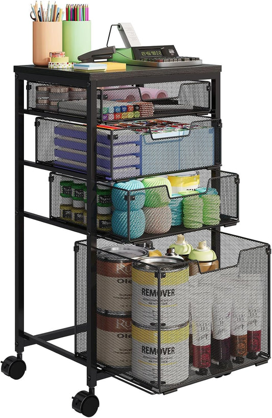 Sbanmao Rolling Storage Cart with Drawers for Versatile Use