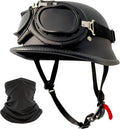 German Style Skull Cap Half Shell Helmet for Adults - Retro DOT