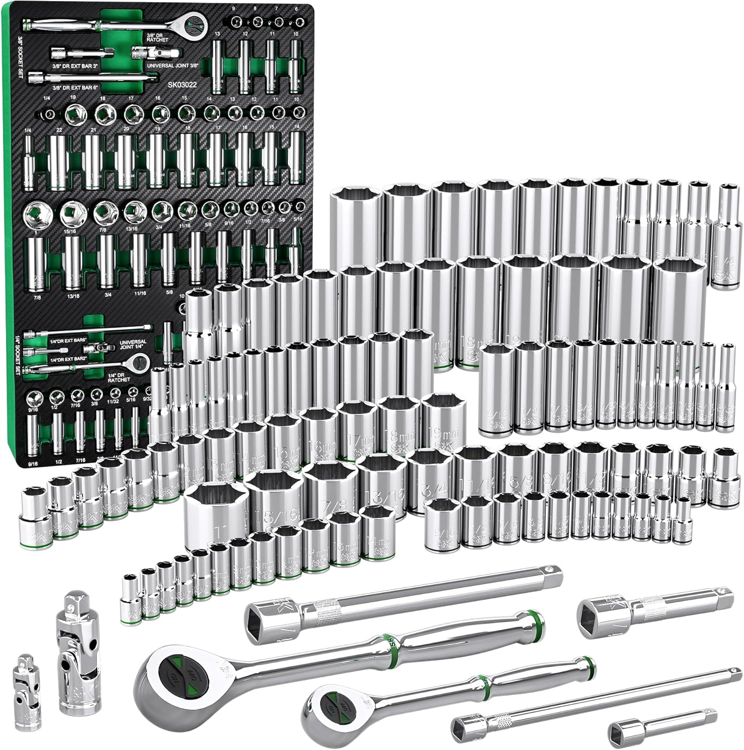 Premium 105-Piece Socket Set with 160-P Ratchet for Mechanics