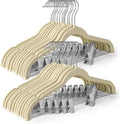 Velvet Skirt Hangers 24 Pack - Space Saving Non Slip Clip Hangers