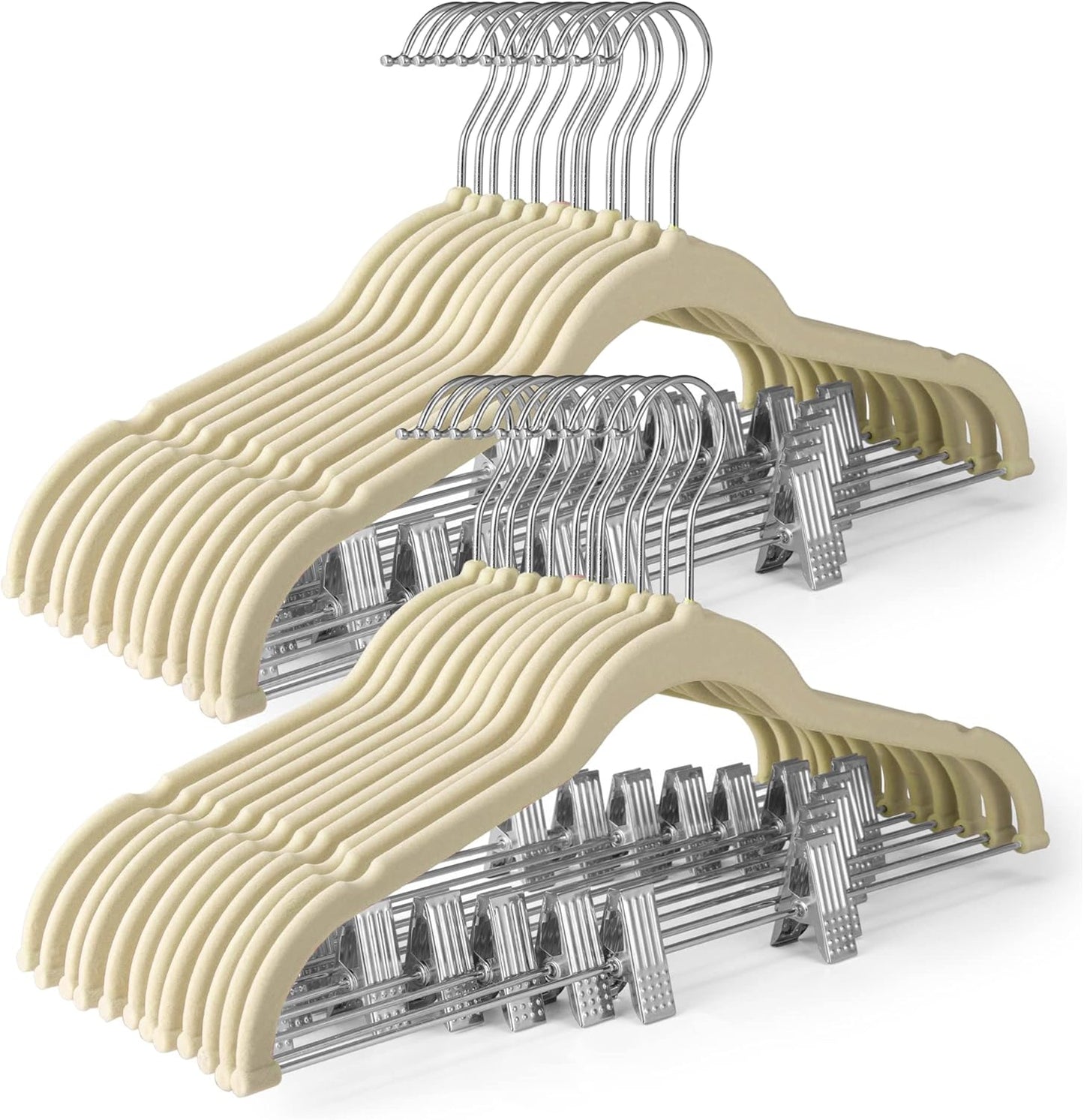 HOUSE DAY Velvet Skirt Hangers 24 Pack for Space Saving Storage